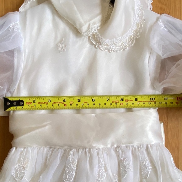 Vintage Dress Jessica McClintock Size 4 Sheer Lace Ivory Communion Flower Girl - Picture 8 of 14